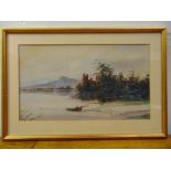E. Mann a pair of framed and glazed watercolours of Scottish loch scenes, 21.5 x 37cm