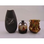 Carltonware Rouge Royal vase, a Royal Bayreuth vase and a Johann Havilland vase