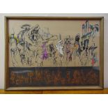 Felix Topolski framed and glazed polychromatic lithographic print of various figures, 130/150 signed