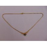 9ct yellow diamond and sapphire necklace, approx total weight 7.7g