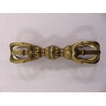 A Tibetan brass Varja Dorje of customary form