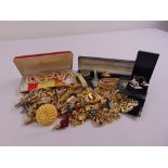 A quantity of costume jewellery to include necklaces, bracelets, earrings, rings, watches and a