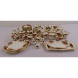 Royal Albert Old Country Roses teaset to include a teapot, milk jug, sugar bowl, cake plates,