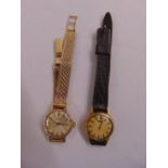 A Longines 18ct gold ladies wristwatch and a Tissot ladies wristwatch