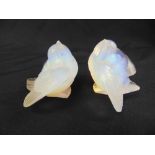 Two Sabino opalescent frosted glass figurines of birds