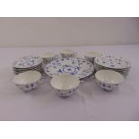 Royal Copenhagen coffee set for six place settings to include cups, saucers and sandwich plates