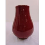 A Chinese flamb‚ baluster vase on rim foot, four character mark to the base