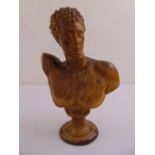 A classical bust of Hermes on raised circular socle, 31cm (h)