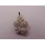 9ct white gold and diamond pendant, approx total weight 3.4g
