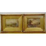 Anthony Vandye Copley Fielding two framed and glazed watercolours titled Rye Sussex and