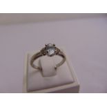 9ct white gold, diamond and aquamarine ring, approx total weight 2.0g