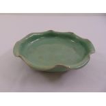 A Chinese Ru ware celadon glazed bowl with piecrust border