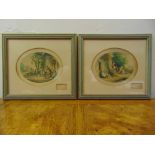 A pair of framed and glazed Victorian polychromatic etchings titled A Soldiers Return and Blowing