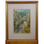 W.H. Sweet framed and glazed watercolour of Clovelly, signed bottom left, 35 x 24.5cm