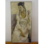 George Walford framed oil on canvas titled Emily, signed bottom right, 120.5 x 60cm