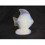 A Sabino France frosted glass figurine of a fish, impress mark to base