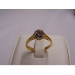 18ct yellow gold solitaire diamond ring, approx total weight 3.2g