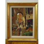F. Tammaro framed oil on panel of a Naples street scene, signed bottom left, to include COA, 39 x