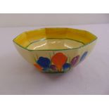 Clarice Cliff Bizarre hexagonal fruit bowl, A/F