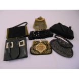 Seven vintage ladies handbags of various form and style