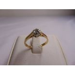 9ct yellow gold and diamond solitaire ring, approx total weight 1.7g