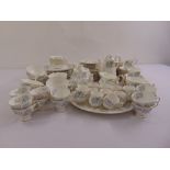 Royal Albert Silver Maple dinner service to include plates, bowls, teapot, coffee pot, cups and