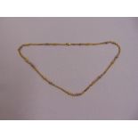 18ct yellow and white gold fancy link necklace, approx total weight 28.0g