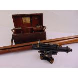 E.R. Watts cased surveyors theodolite and tripod stand circa 1900