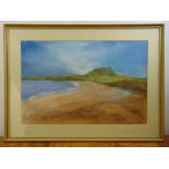 Joan Marlow framed watercolour of a Pembrokeshire beach, signed bottom right, 45.5 x 69cm