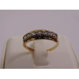 9ct yellow gold seven stone diamond ring, approx total weight 2.2g