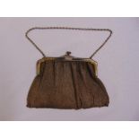 Silver mesh ladies bag with suspensory chain