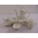 Ridgeway Caprice bone china coffee set for six place settings to include coffee pot, milk jug, sugar