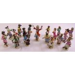 A 19th century Meissen monkey band figurines after the 18th century models by Peter Reinicke and