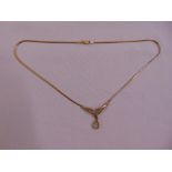9ct yellow gold and diamond necklace, approx total weight 7.1g