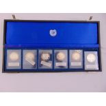 A cased set of limited edition proof silver medals issued by The Britannia Commemorative Society