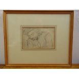 C. Cruikshank framed and glazed pencil drawing of a gentleman, 11 x 16.5cm