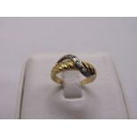 Yellow and white gold, diamond ring, gold tested 18ct, approx total weight 3.4g