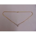 18ct gold diamond and ruby necklace, approx total weight 9.4g