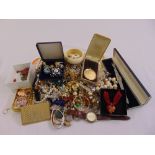 A quantity of costume jewellery to include bangles, bracelets and necklaces