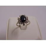 18ct gold sapphire and diamond dress ring, approx total weight 3.7g