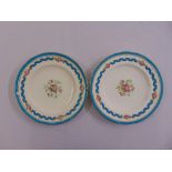 A pair of Minton hand painted cabinet plates, A/F