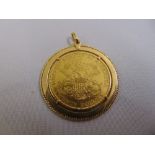 Twenty Dollar Double Eagle set in a 9ct gold pendant, approx total weight 39.7g