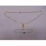 9ct yellow gold chain with one pendant and a 9ct yellow gold bracelet, approx total weight 6.3g