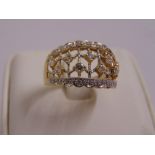 14ct yellow gold and cubic zircona dress ring, approx total weight 5.3g