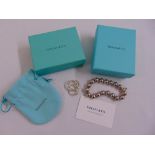 A Tiffany white metal bead ball bracelet and a Tiffany white metal Paloma Picasso Calife triple