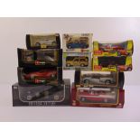 A quantity of 1:18 and 1:24 diecast to include Burago, Maisto and Anson prestige, all in good