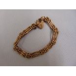 9ct gold padlock bracelet, approx total weight 12.4g