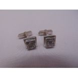 A pair of 18ct white gold and diamond cufflinks, approx total weight 14.7g