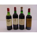 Four bottles of French red wine Chateau Graveyron Graves 1998, Chateau Pape Clement 1969, Chateau