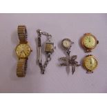 A quantity of ladies wristwatches to include a vintage Tudor Rolex and an Omega (5)